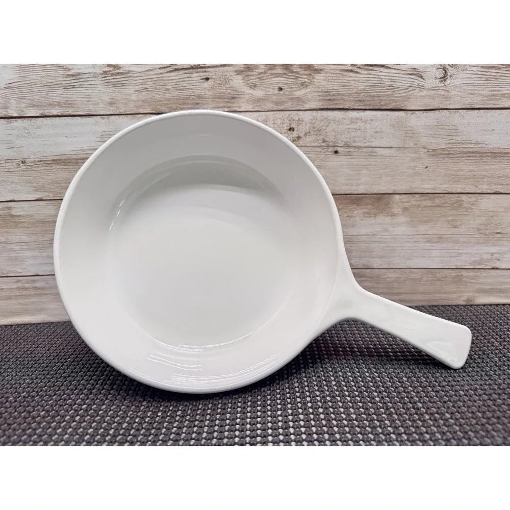 1970s CORNING WARE Microwave Browning Skillet WHITE Dish MW-83-B Vintage